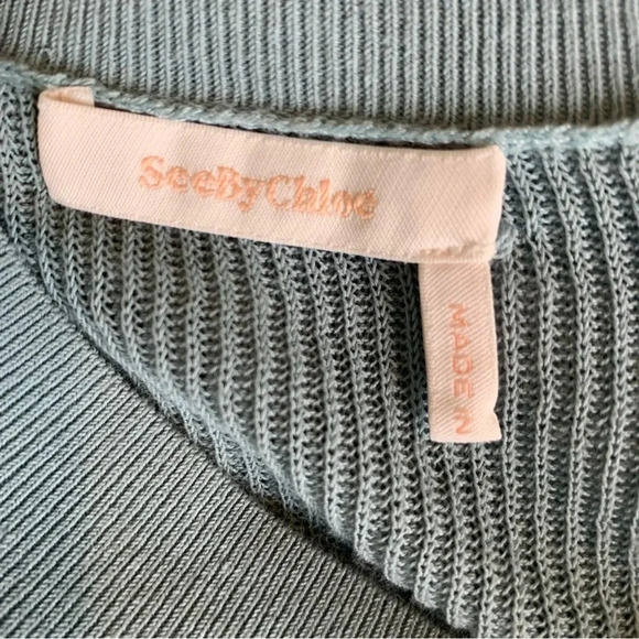 See by Chloé Chevron Lace Sweater Size XL New with FLAW - Picture 7 of 16